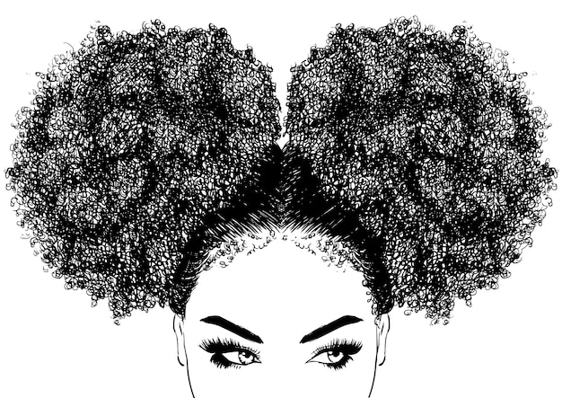 black woman with curly hair