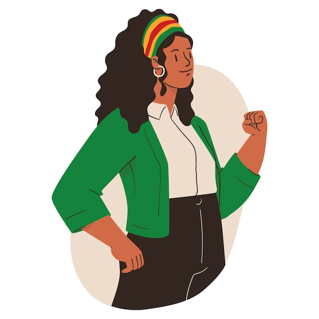 black woman with raised fist