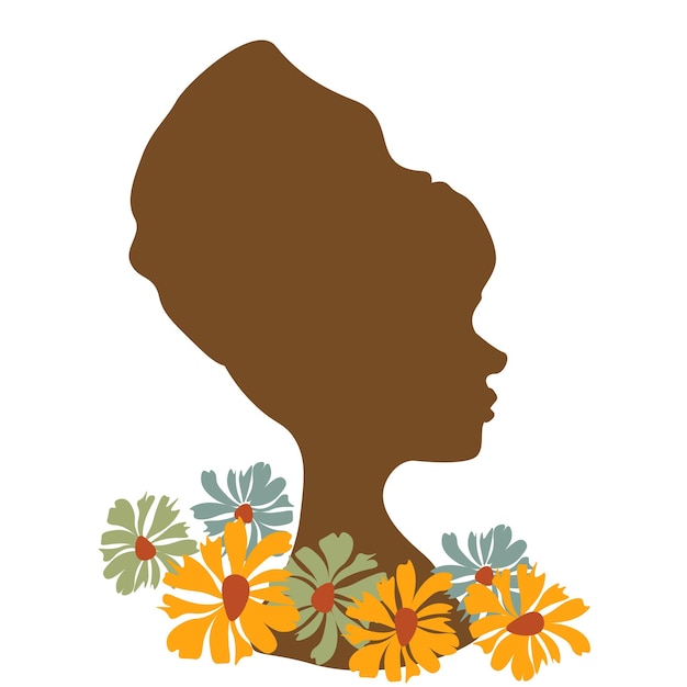 Vector black women silhouette together. african american women equality, freedom, justice.