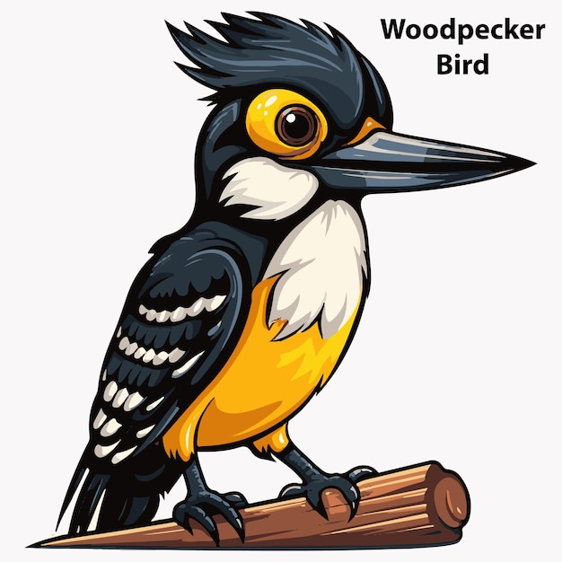 Black Woodpecker Bird mascot vector illustration