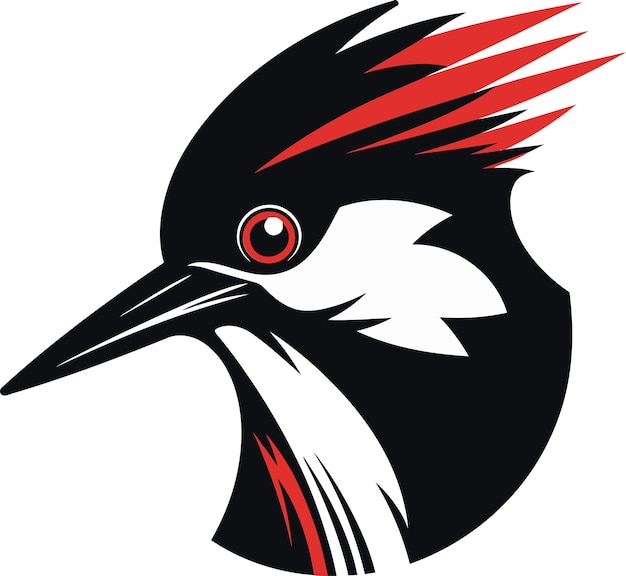 Vector black woodpecker logo a symbol of strength and determination black woodpecker vector logo a timel