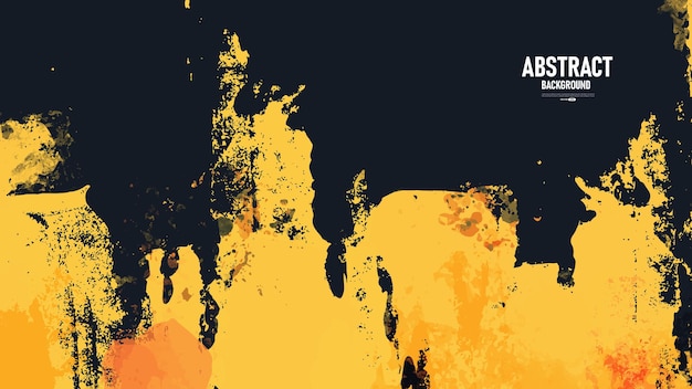 Vector black and yellow abstract background with grunge texture