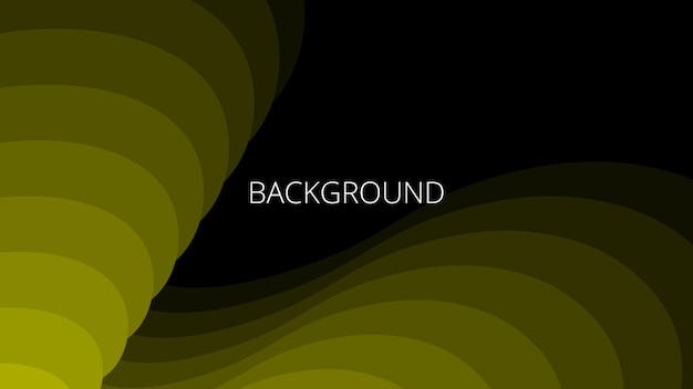 Черно-желтый абстрактный фон с острыми волнистыми линиями градиентный переход динамическая форма жидкости