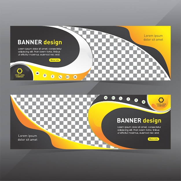 Black and yellow abstract banner