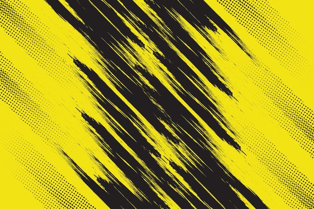 Black and yellow abstract grunge texture with halftone background