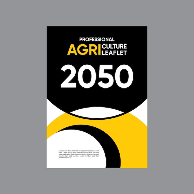 Black and Yellow Agriculture Leaflet 2050 Cover Design Ready to Print Creative Idea