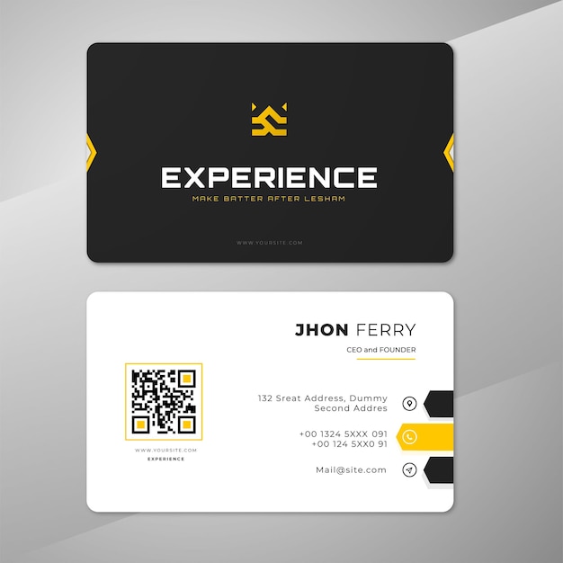 Black yellow business cards