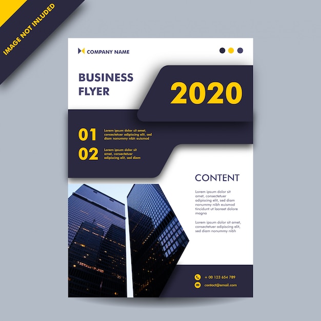 Black and yellow color annual report or business flyer template