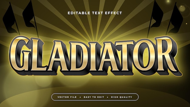 Black and yellow gladiator 3d editable text effect font style