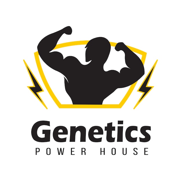 Vector black and yellow gym fitness body building logo templates