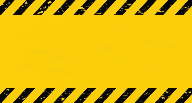 Vector black and yellow line striped. caution tape. blank warning background.