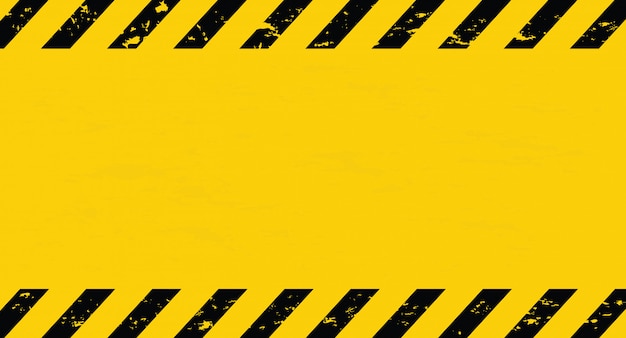 Black and yellow line striped. Caution tape. Blank warning background.