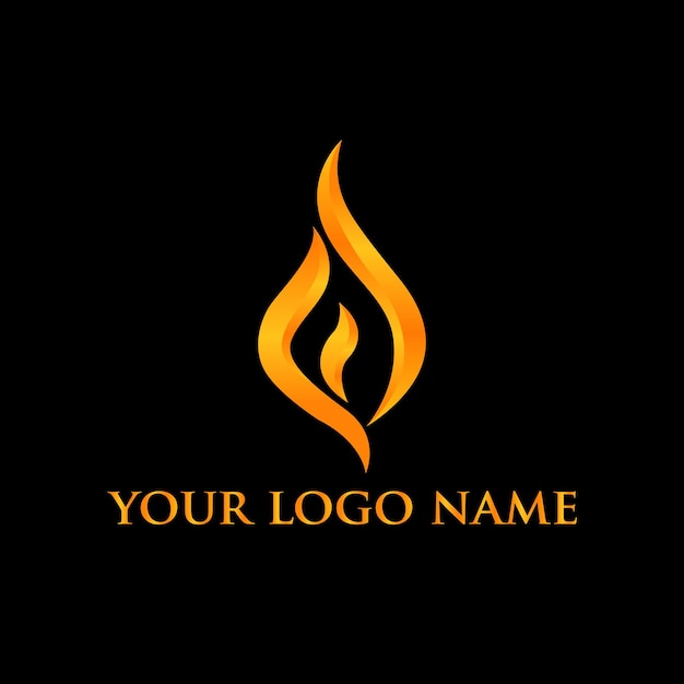 Vector a black and yellow logo with a flame on it