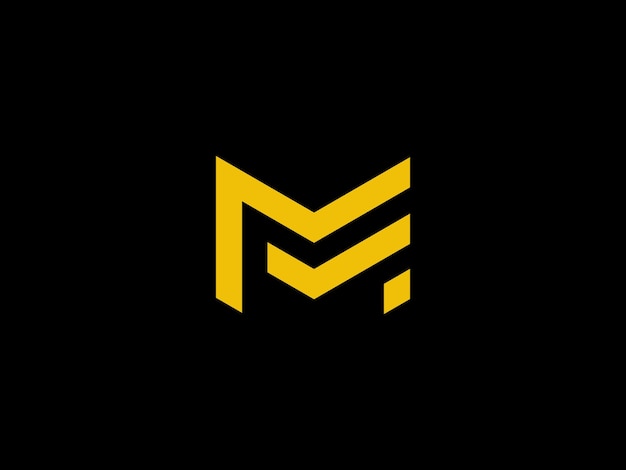 Black and yellow m logo with a black background