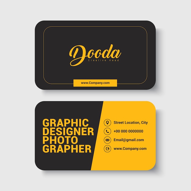 black & Yellow modern business card