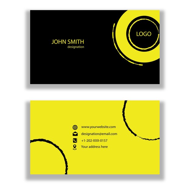 Black and Yellow Modern Business Card
