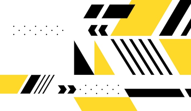 Black and yellow modern geometric background vector design