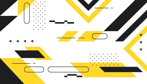 Черный и желтый современный геометрический векторный дизайн фона