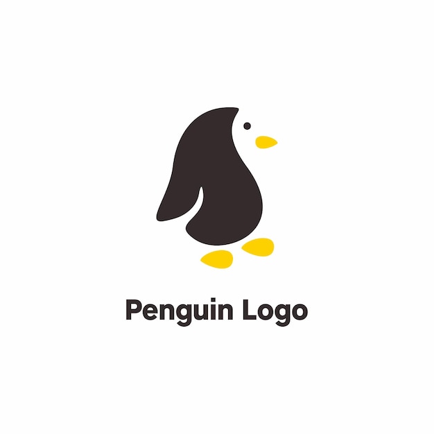 Vector black and yellow penguin logo