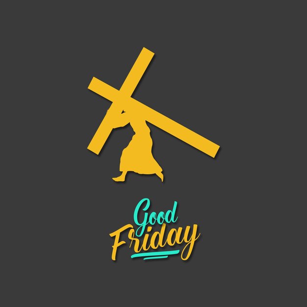 Vector a black and yellow poster that says good friday