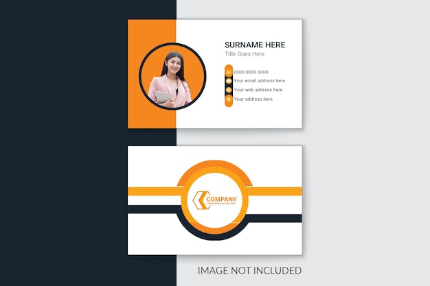 Black and yellow professional corporate business card design with circles