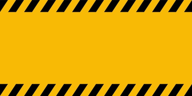 Black and yellow warning line striped rectangular background warning sign template