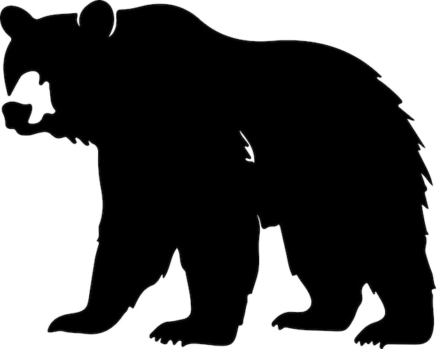 Vector blackbear black silhouette with transparent background