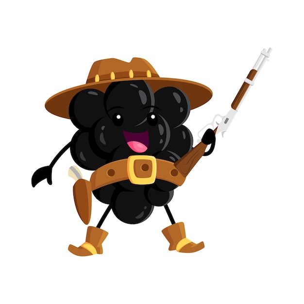 Vector blackberry cowboy of boswachter stripfiguur