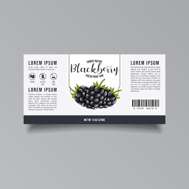 Blackberry jam label template