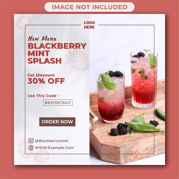 Blackberry Soda 소셜 미디어 게시물 또는 전단지