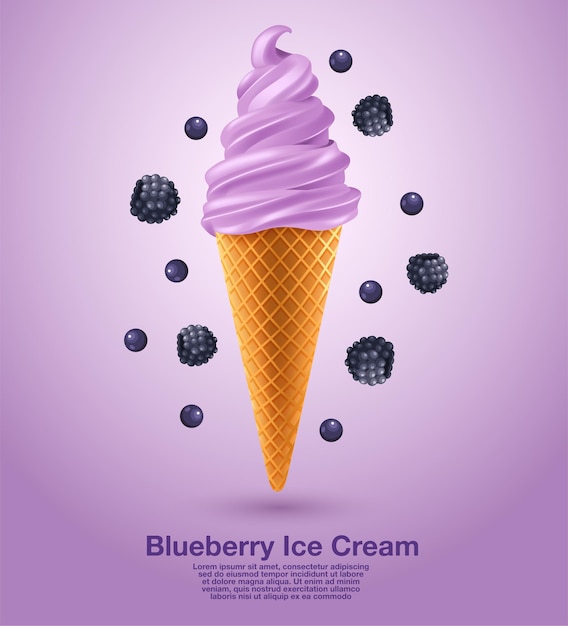 Vector blackberry sundae soft serve