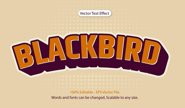 向量黑鸟可编辑文本效果-风格的文本效果
