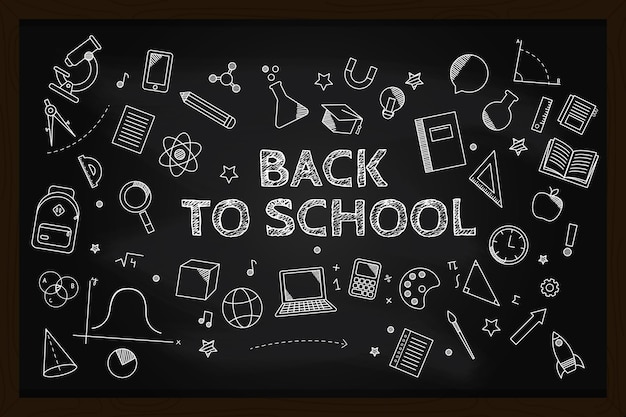 blackboard back to school background with chalk