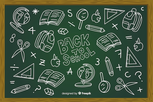 Vector blackboard back to school background