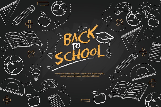 Vector blackboard back to school background