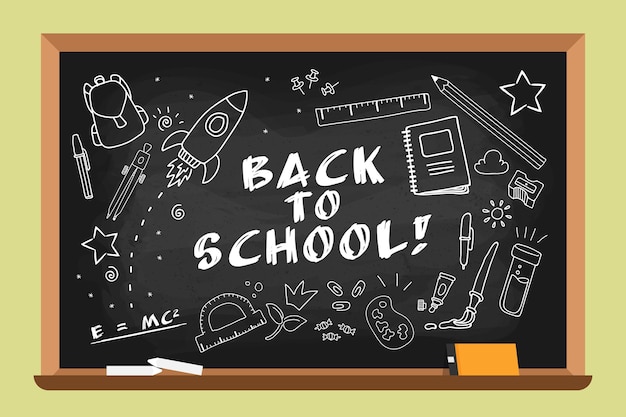 Vector blackboard back to school background