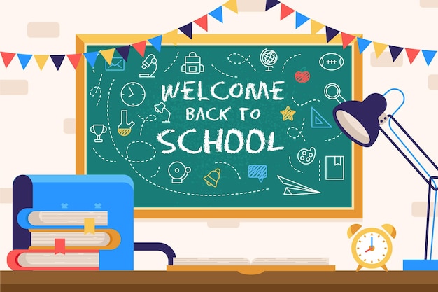 Vector blackboard back to school background