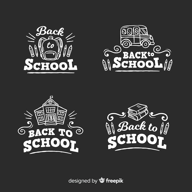 Blackboard back to school badge collection