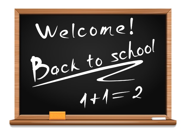 Vector blackboard chalk on a blackboard back to school welcome vector illustration