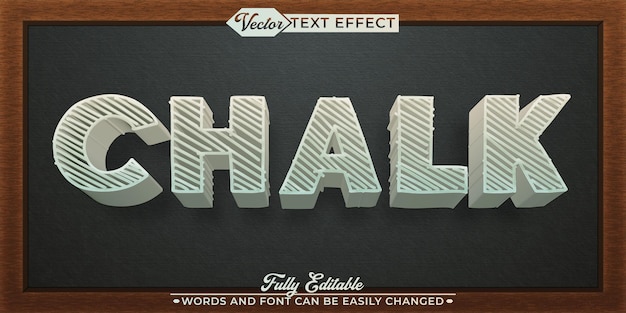 Blackboard Chalk Vector bewerkbare tekst-effect sjabloon