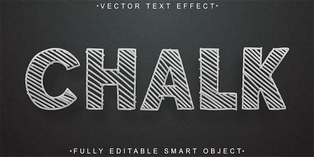 Vector blackboard chalk vector fully editable smart object text effect