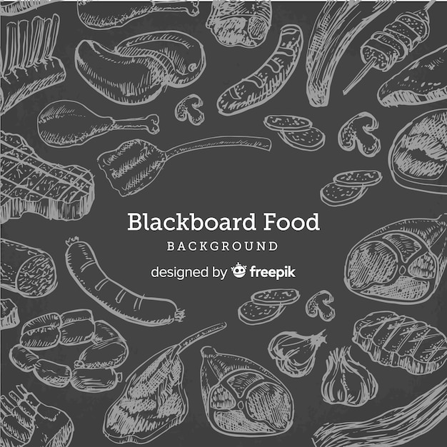 Blackboard food background