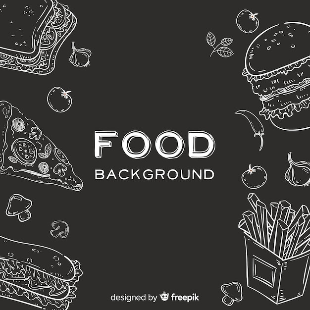 Blackboard food background