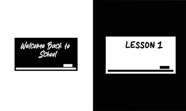 Blackboard icon vector Blackboard silhouette School supplies icon vector Back to school concept