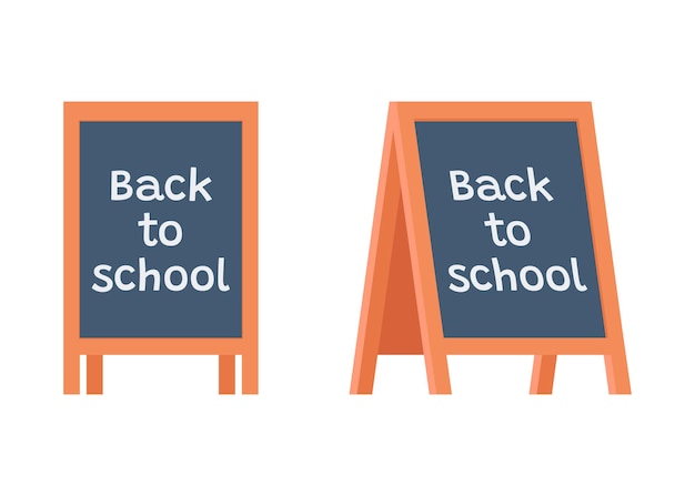 Blackboard stand chalkboard on education with title back to school sandwich board school