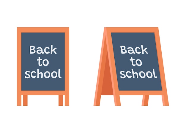 Blackboard stand schoolbord op onderwijs met titel terug naar school sandwich board school