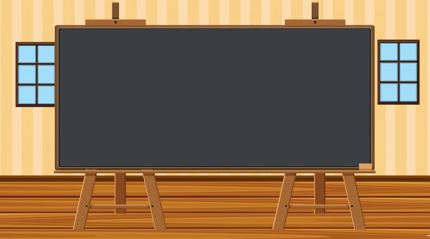 Vector blackboard template on the wall