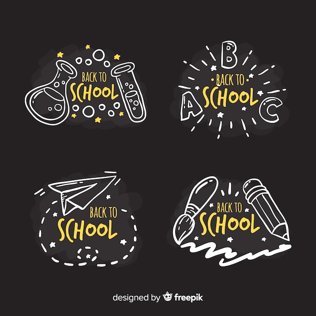 Blackboard terug naar school badge-collectie