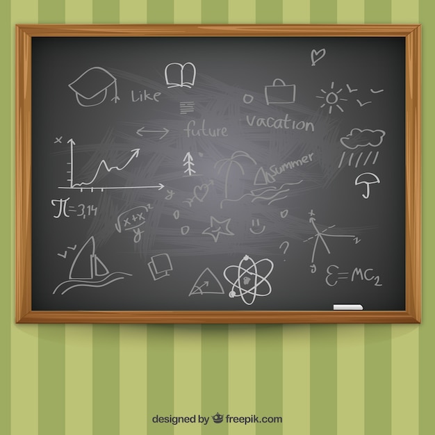 Vector blackboard with drawings