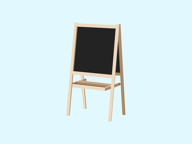 Vector a blackboard with a wooden frame on a blue background